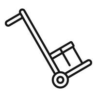 Parcel on warehouse cart icon outline . Order delivery vector