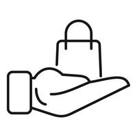 Care online shopping icon outline . Delivery store vector