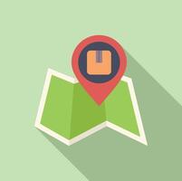 Parcel location map icon flat . Delivery service vector