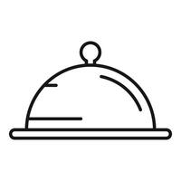 Order food tray icon outline . Dinner menu online vector