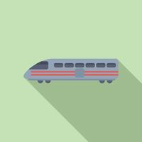 Long wagon train icon flat . Fast move speed vector