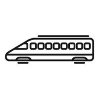 Steel front train icon outline . Fast speed move vector