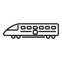 Long wagon train icon outline . Fast move speed vector