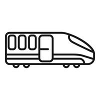 Express locomotive icon outline . Electric rapid transport vector
