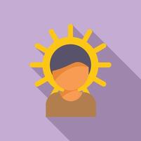 Blessed person icon flat . Person prayer vector