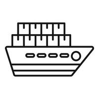 Parcel cargo ship icon outline . Delivery package vector