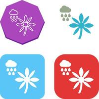 Flower with rain Icon Design vector