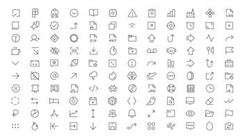 Pixel Perfect. Basic User Interface Essential Set. Line Outline Icons. For App, Web, Print. Editable Stroke. Pixel Stroke Wide with Round Cap and Round Corner vector