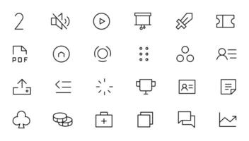 Pixel Perfect. Basic User Interface Essential Set. Line Outline Icons. For App, Web, Print. Editable Stroke. Pixel Stroke Wide with Round Cap and Round Corner vector