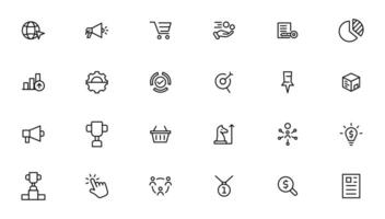 Search Engine Optimization - SEO thin line and marketing icons set. Web Development and Optimization icons. vector