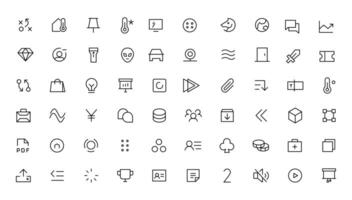 Pixel Perfect. Basic User Interface Essential Set. Line Outline Icons. For App, Web, Print. Editable Stroke. Pixel Stroke Wide with Round Cap and Round Corner vector