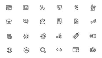 Search Engine Optimization - SEO thin line and marketing icons set. Web Development and Optimization icons. vector