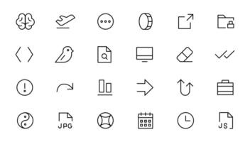Pixel Perfect. Basic User Interface Essential Set. Line Outline Icons. For App, Web, Print. Editable Stroke. Pixel Stroke Wide with Round Cap and Round Corner vector
