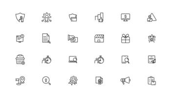 Digital business linear icons collection.Set of thin line web icon set, simple outline icons collection, Pixel Perfect icons,. vector