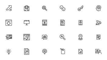 Search Engine Optimization - SEO thin line and marketing icons set. Web Development and Optimization icons. vector