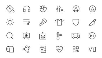 Pixel Perfect. Basic User Interface Essential Set. Line Outline Icons. For App, Web, Print. Editable Stroke. Pixel Stroke Wide with Round Cap and Round Corner vector