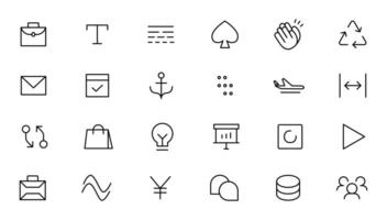 Pixel Perfect. Basic User Interface Essential Set. Line Outline Icons. For App, Web, Print. Editable Stroke. Pixel Stroke Wide with Round Cap and Round Corner vector
