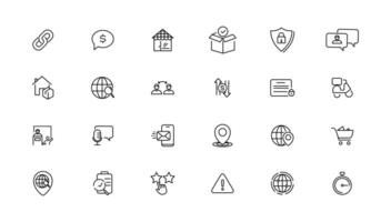 Digital business linear icons collection.Set of thin line web icon set, simple outline icons collection, Pixel Perfect icons, vector