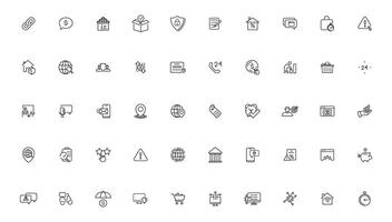 Digital business linear icons collection.Set of thin line web icon set, simple outline icons collection, Pixel Perfect icons, vector