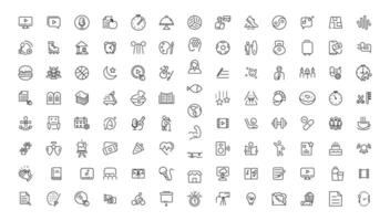 Hobby and recreation linear icons collection.Set of thin line web icon set, simple outline icons collection, Pixel Perfect icons, vector