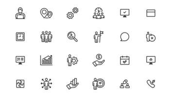 Business and Teamwork line icons set. Businessman outline icons collection. Money, investment, teamwork, meeting, partnership, meeting, work success.Outline icon . vector