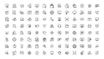 Digital business linear icons collection.Set of thin line web icon set, simple outline icons collection, Pixel Perfect icons, vector