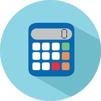 Icon of a calculator in flat style. illustration. School and maths concept. vector