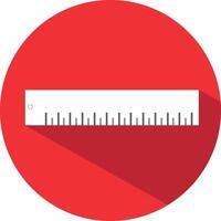 Icon of a ruler in flat style. illustration. School, maths and drawing concept. vector