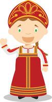 Character from Russia dressed in the traditional way Illustration. Kids of the World Collection. vector