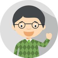 Icon of a male teacher in flat style. illustration. School concept. vector