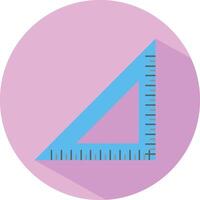 Icon of a right triangle ruler in flat style. illustration. School, maths and drawing concept. vector