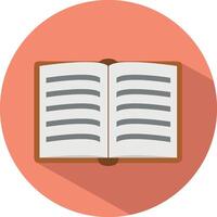 Icon of an open book in flat style. illustration. School concept. vector