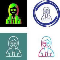 Unique Female Professor Icon Design vector