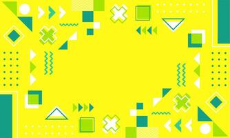 Modern abstract background with memphis elements in yellow and retro themed posters banners and website landing pages. vector