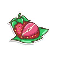 hand draw strawberry fruit illustration art vector