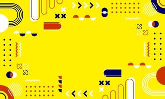 Modern abstract background with memphis elements in yellow and retro themed posters banners and website landing pages. vector