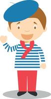 Character from France dressed in the traditional way Illustration. Kids of the World Collection. vector