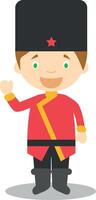 Character from Russia dressed in the traditional way Illustration. Kids of the World Collection. vector