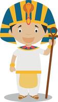 personaje desde Egipto vestido en el tradicional camino como un faraón de el antiguo Egipto. ilustración. niños de el mundo recopilación. vector