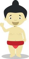 Character from Japan dressed as a sumo wrestler. Illustration. Kids of the World Collection. vector