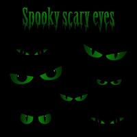 Spooky scary eyes glow in the dark vector