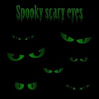 Spooky scary eyes glow in the dark vector