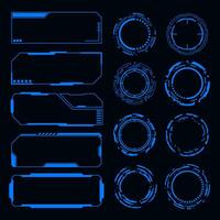 set technology futuristic frame HUD technology design element. vector