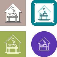 trabajo a hogar icono diseño vector