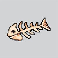 Pixel art illustration Fish Bone. Pixelated Fish Bone. Fish Bone pixelated for the pixel art game and icon for website and game. old school retro. vector