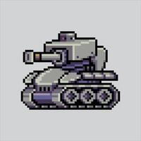 píxel Arte ilustración militar tanque. pixelado tanque. militar tanque guerra pixelado para el píxel Arte juego y icono para sitio web y juego. antiguo colegio retro vector