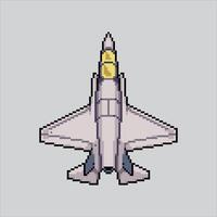 Pixel art illustration Military Jet. Pixelated Jet. Military Jet War pixelated for the pixel art game and icon for website and game. old school retro. vector