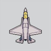 Pixel art illustration Military Jet. Pixelated Jet. Military Jet War pixelated for the pixel art game and icon for website and game. old school retro. vector