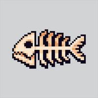 Pixel art illustration Fish Bone. Pixelated Fish Bone. Fish Bone pixelated for the pixel art game and icon for website and game. old school retro. vector
