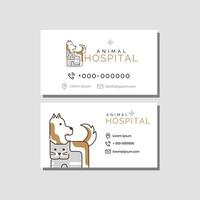Animal hospital business card. vector